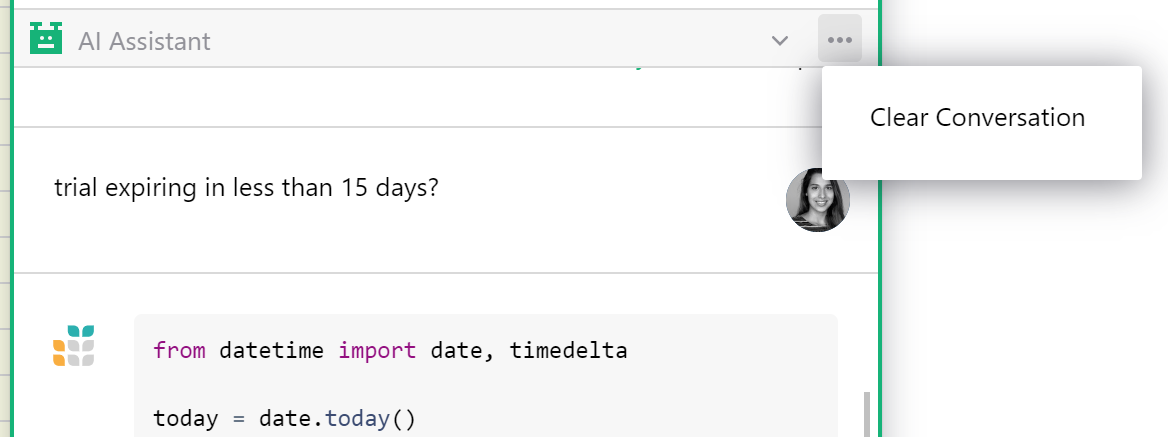 Effacer la Conversation de l'Assistant IA