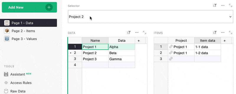 Dropdown sync widget