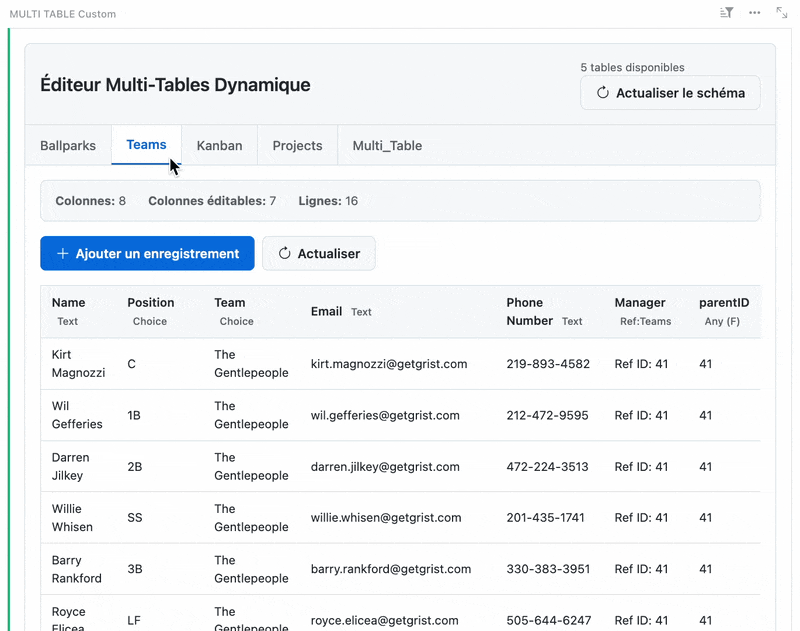 Dynamic Multi-Table Editor