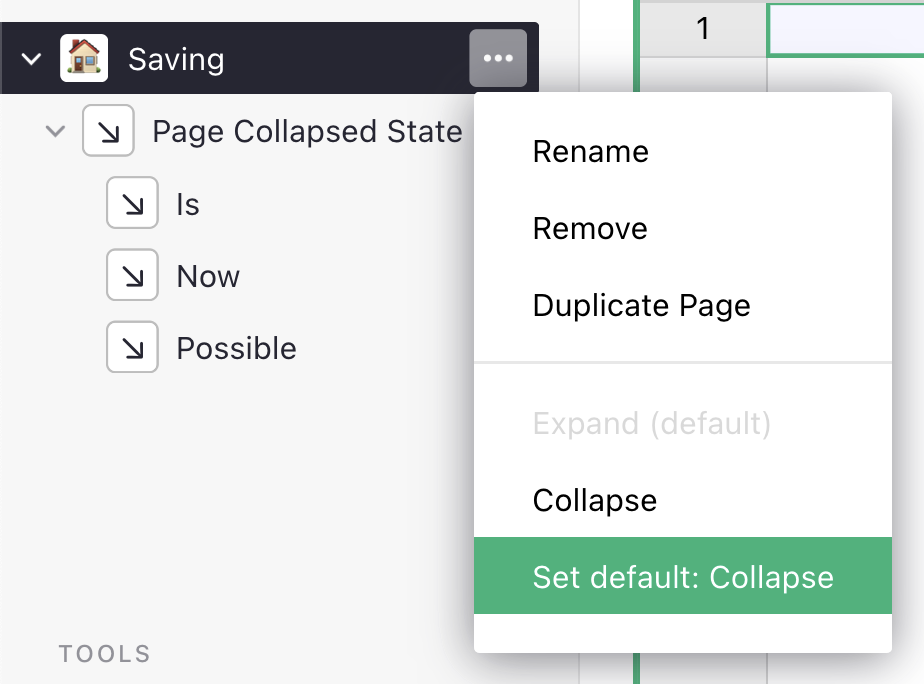 Save page collapsed state