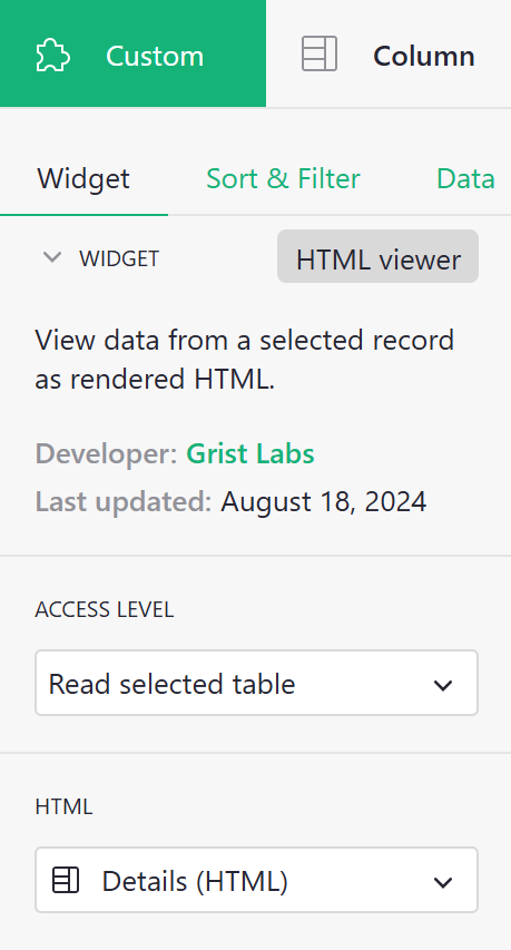 configuration visionneuse HTML