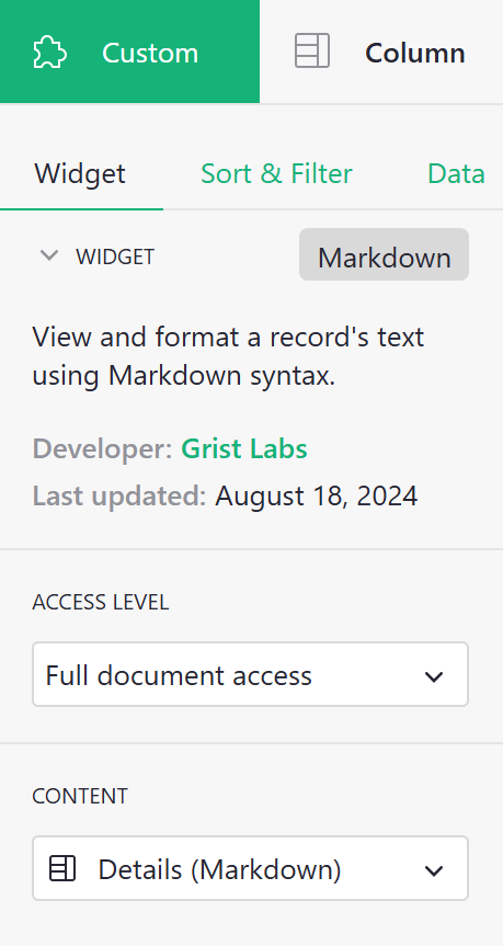 configuration markdown