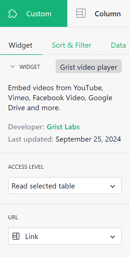 configuration lecteur vidéo