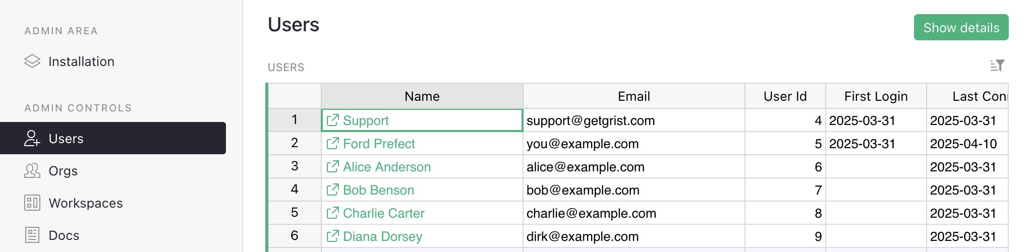 Admin Panel Admin Controls