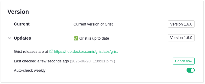 Automatic version
 checking