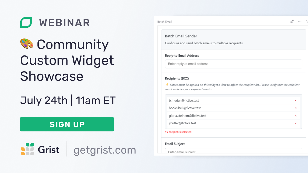 Community Custom Widget Showcase webinar