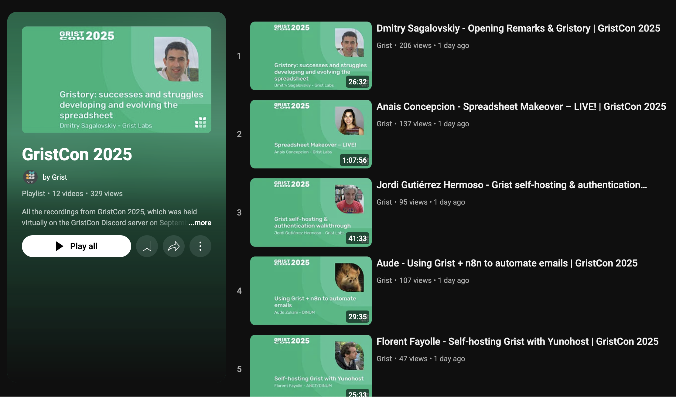 GristCon recordings