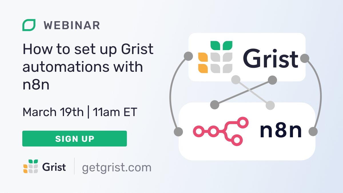 How to set up Grist automations with n8n webinar