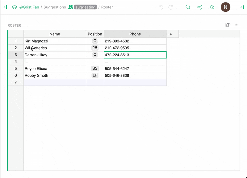 Suggestions highlighting