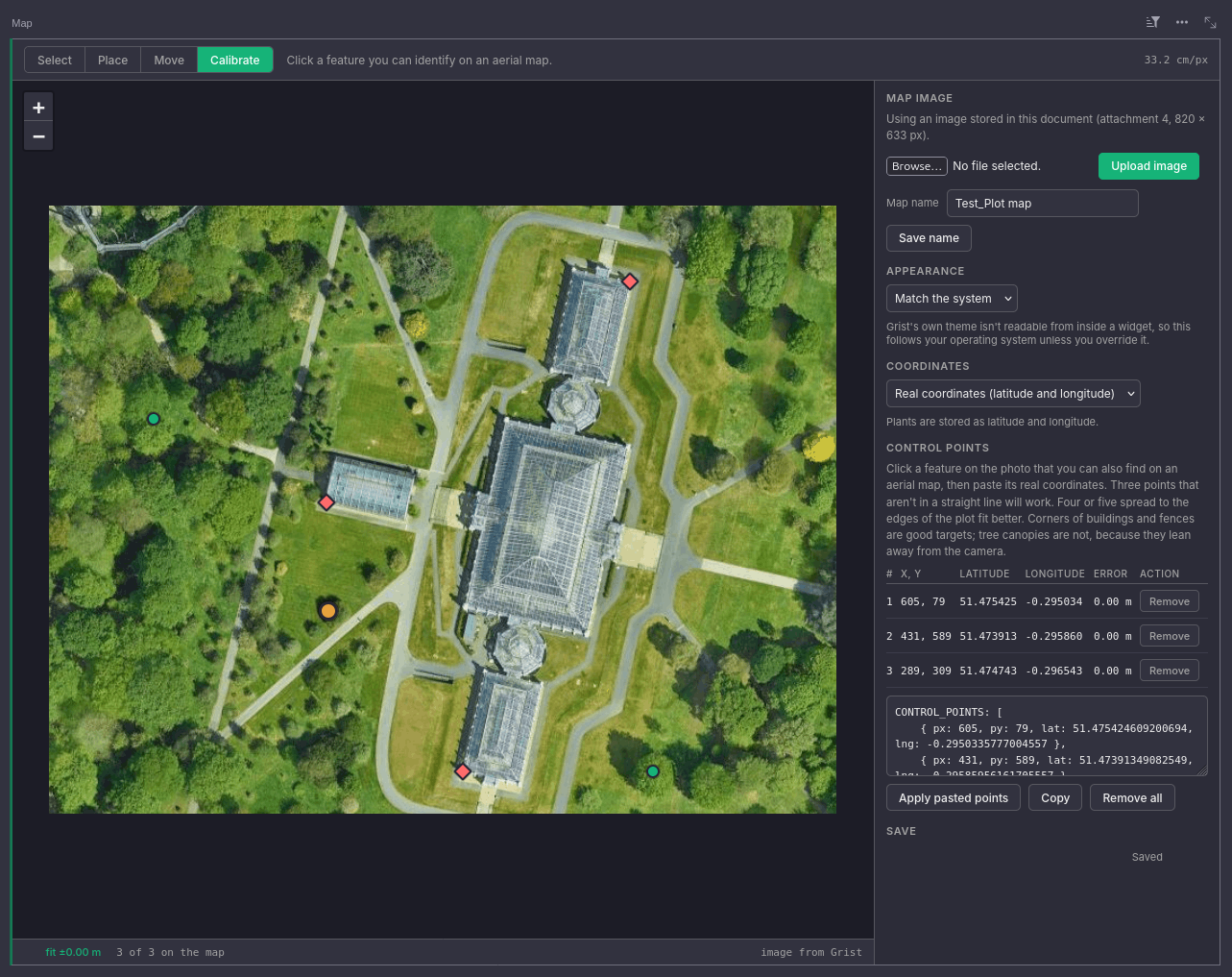 Plant map widget